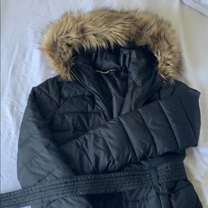 Hollister Black Puffy Jack w Fur Hood